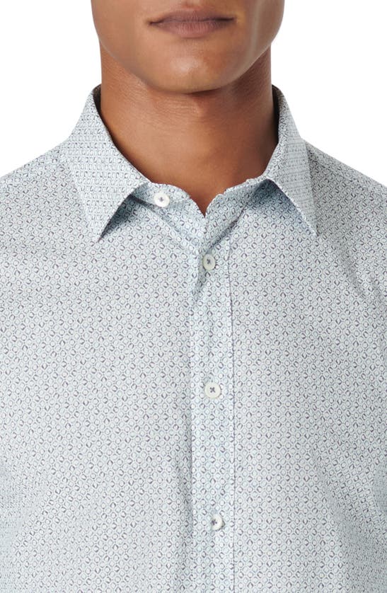 Shop Bugatchi Julian Shaped Fit Print Stretch Cotton Button-up Shirt In Air Blue