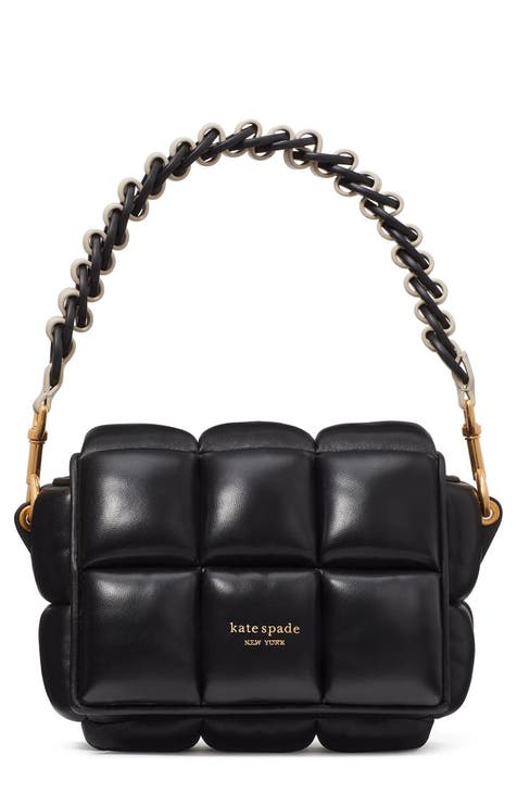 kate spade new york Leather Quilted Cross Body Bag, Black at John Lewis &  Partners