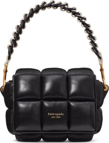 Kate Spade Women's Katy Textured Leather Flap Chain Crossbody Bag Black
