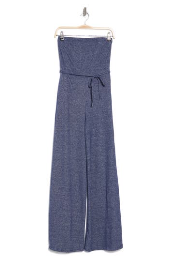Go Couture Tube Strapless Jumpsuit In Navy