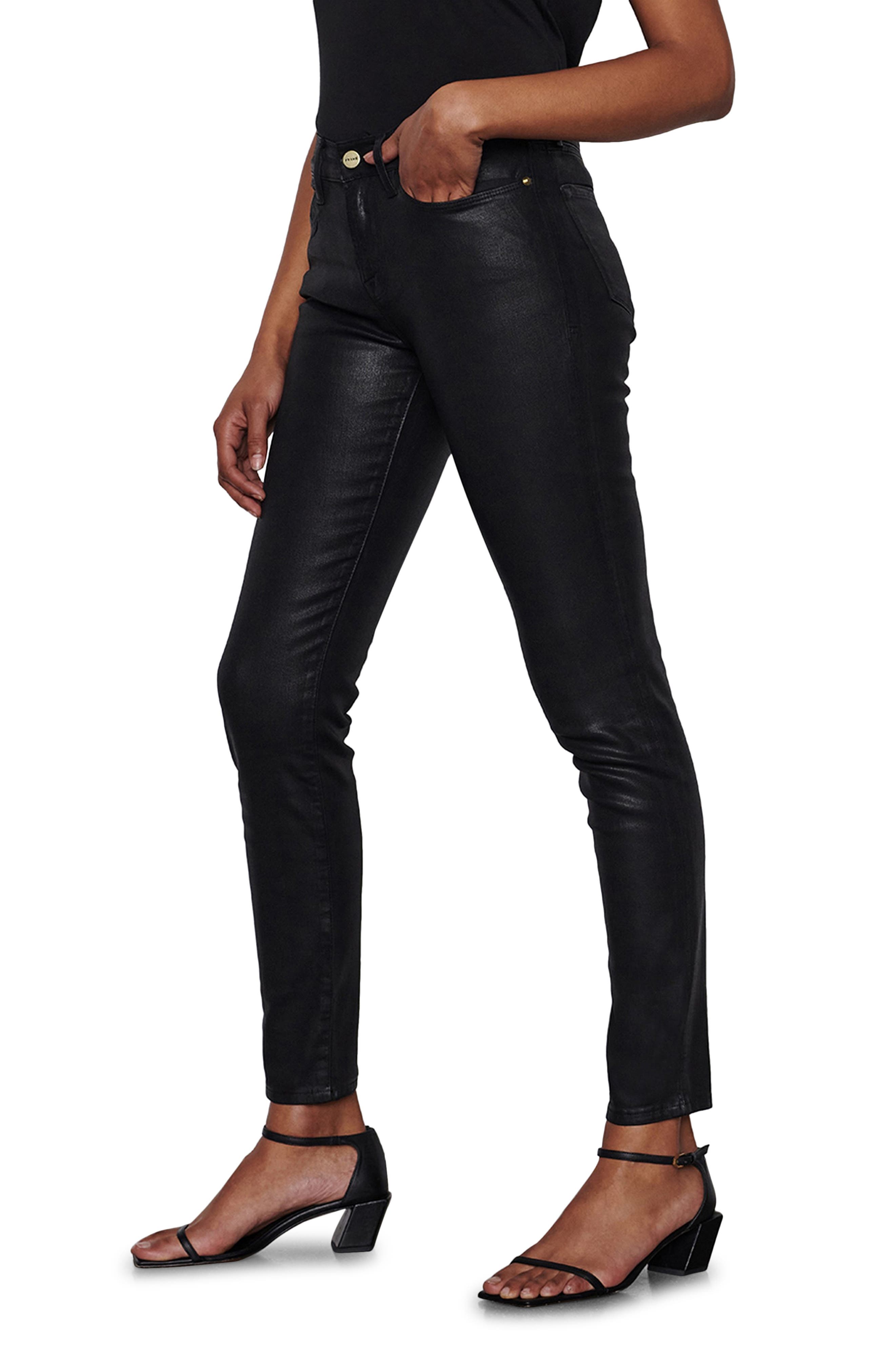 frame black coated jeans