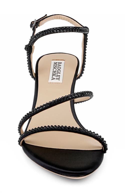 Badgley Mischka Collection Julianna Ankle Strap Sandal In Black Satin