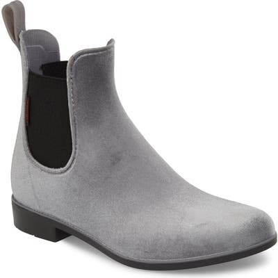 Chooka Waterproof Velvet Chelsea Waterproof Rain Boot, Grey