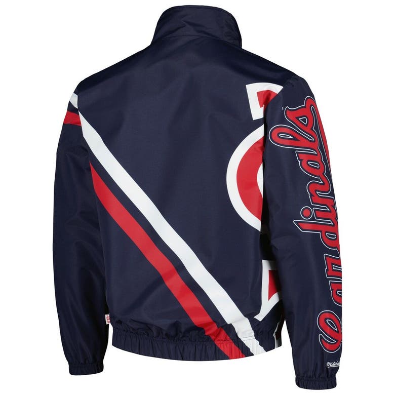 Mitchell & Ness Navy St. Louis Cardinals Exploded Logo Warm Up Full-zip  Jacket
