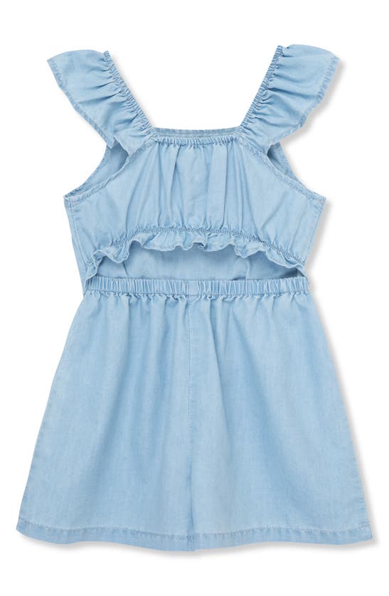 Shop Peek Aren't You Curious Kids' Embroidered Ruffle Sleeve Organic Cotton Romper In Light Stone