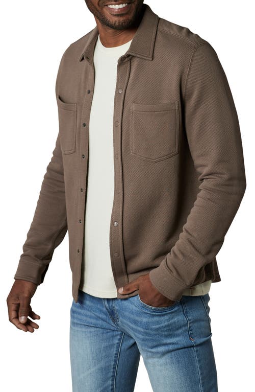The Normal Brand Texture Knit Button-up Shirt In Cedar