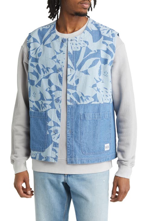 Oversized Geo Laser Print Denim Jackets