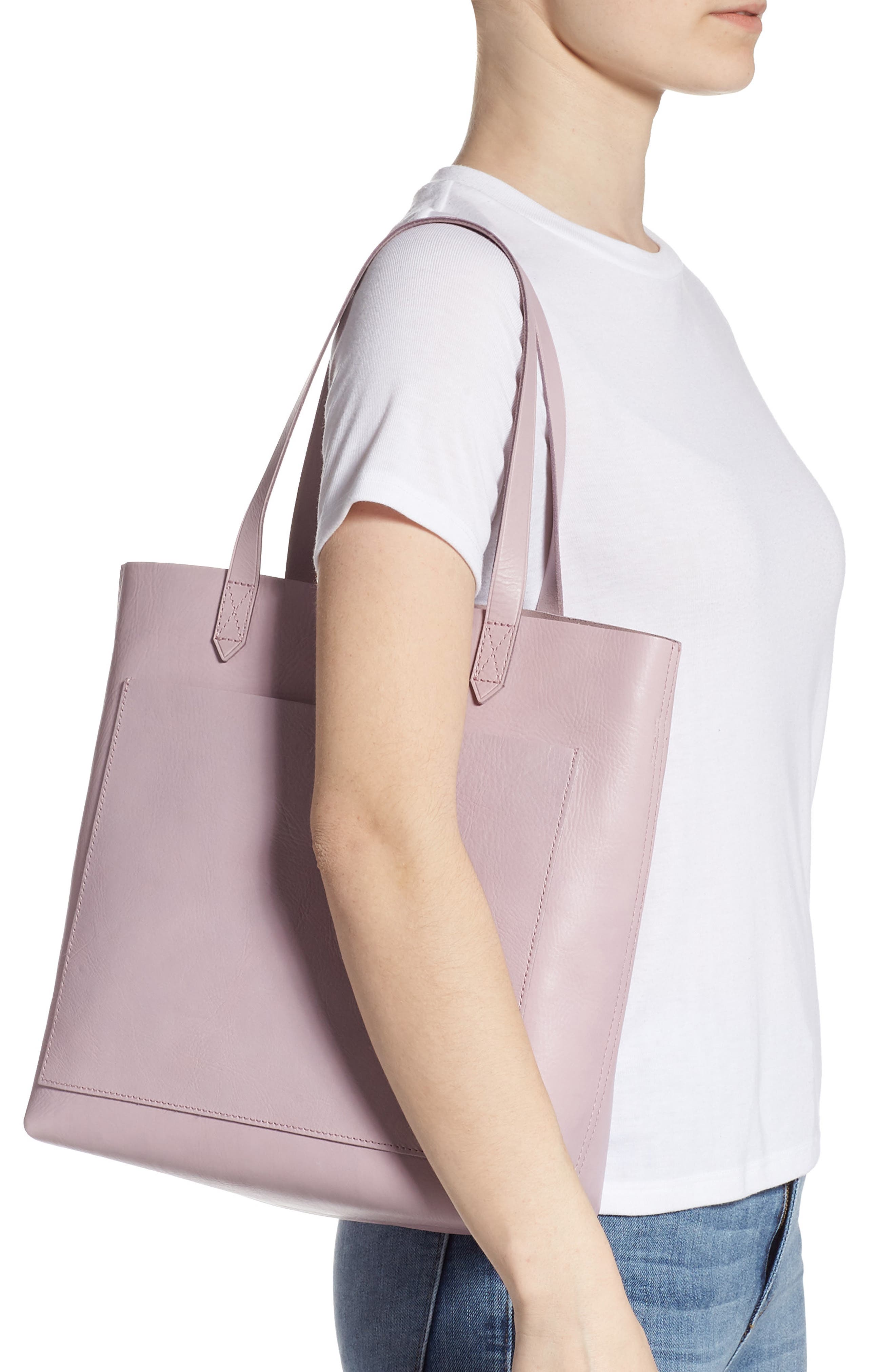 madewell leather medium transport tote