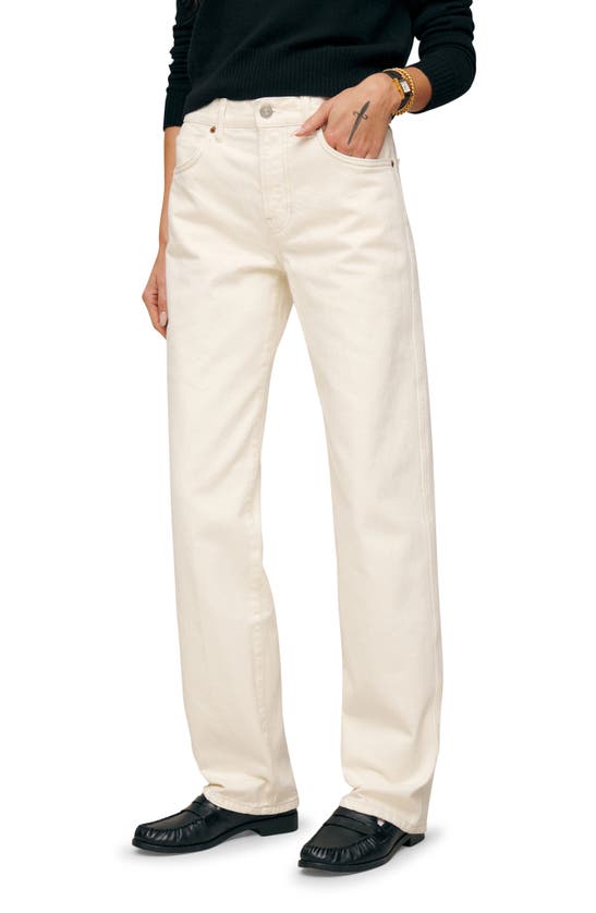 Shop Reformation Val '90s Mid Rise Relaxed Straight Leg Organic Cotton Jeans In Fior Di Latte