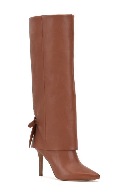 Kammitie Foldover Pointed Toe Knee High Boot in Maple