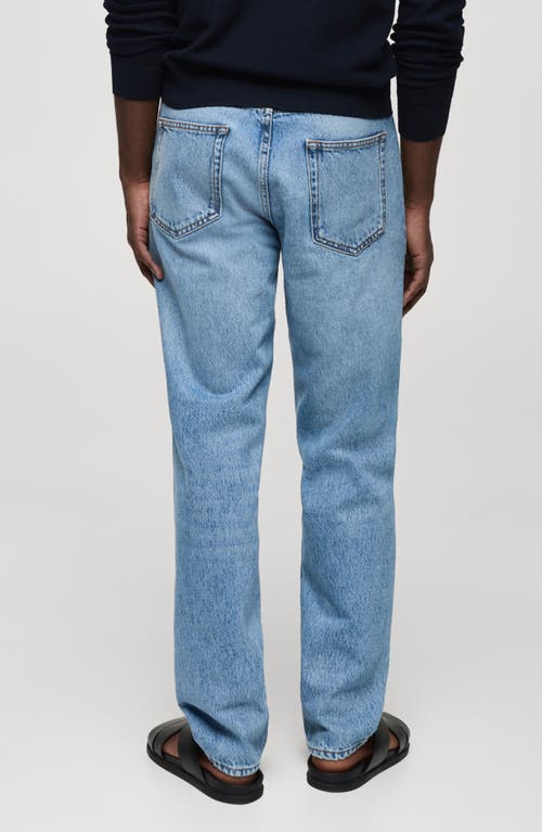 Mango Jean Bob Straight-fit In Medium Blue