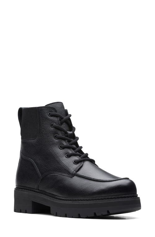 Clarks(r) Orianna Mid Lace-Up Combat Boot in Black Wlined Lea