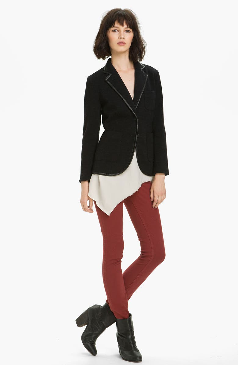 Bromley Leather Trim Knit Blazer