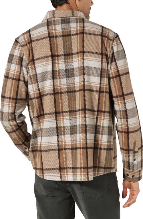 Shop 7 Diamonds Generation Plaid Knit Button-up Overshirt In Camel