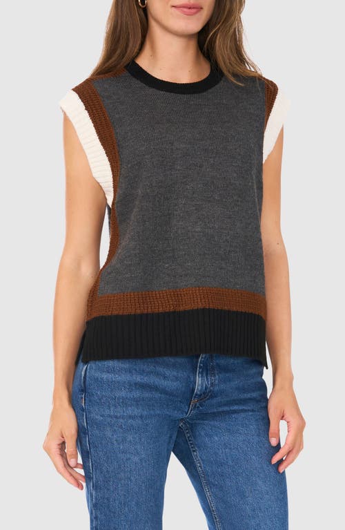 Halogenr Halogen(r) Colorblock Crewneck Sweater Vest In Medium Heather Grey