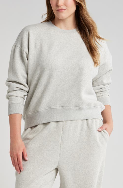 Shop Zella Cloud Fleece Sweatshirt In Grey Light Heather