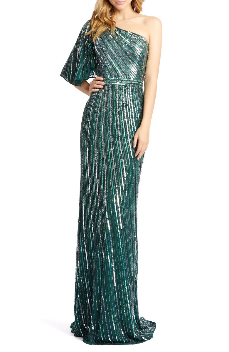 Mac Duggal Vertical Stripe OneShoulder Dress Nordstrom