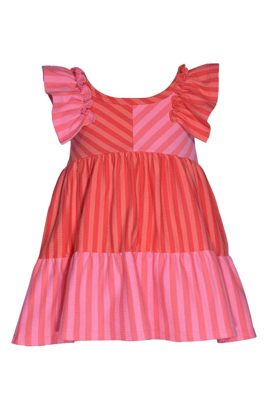 Bonnie Jean Babies' Colorblock Stripe Dress In Pink