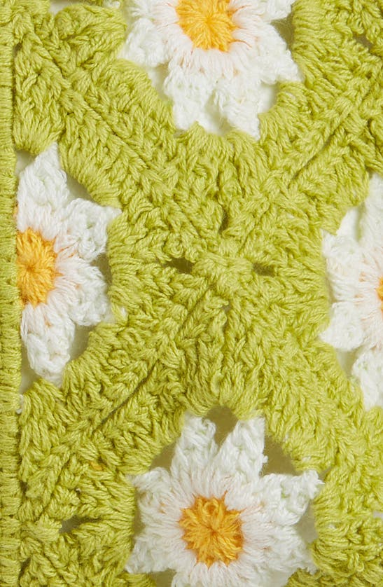 Shop Bp. Crochet Daisy Headscarf In Green- White