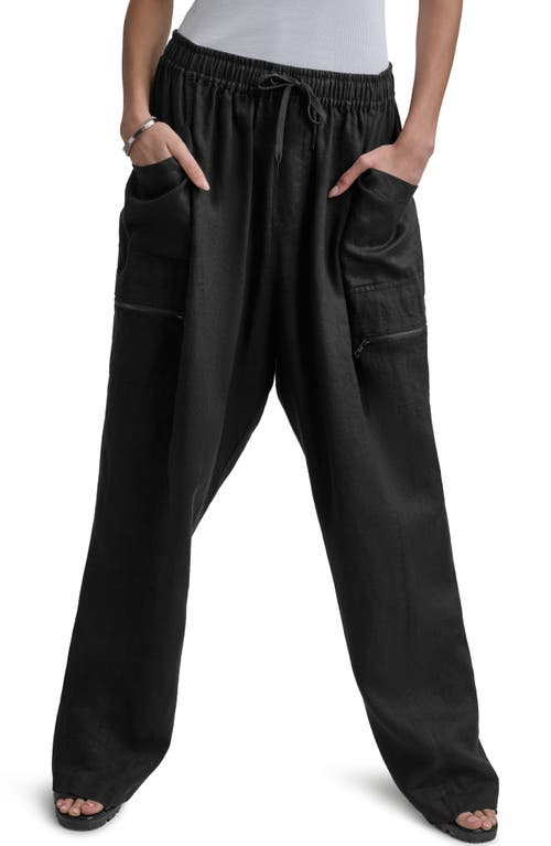 DKNY Linen Drawstring Cargo Pants at Nordstrom,