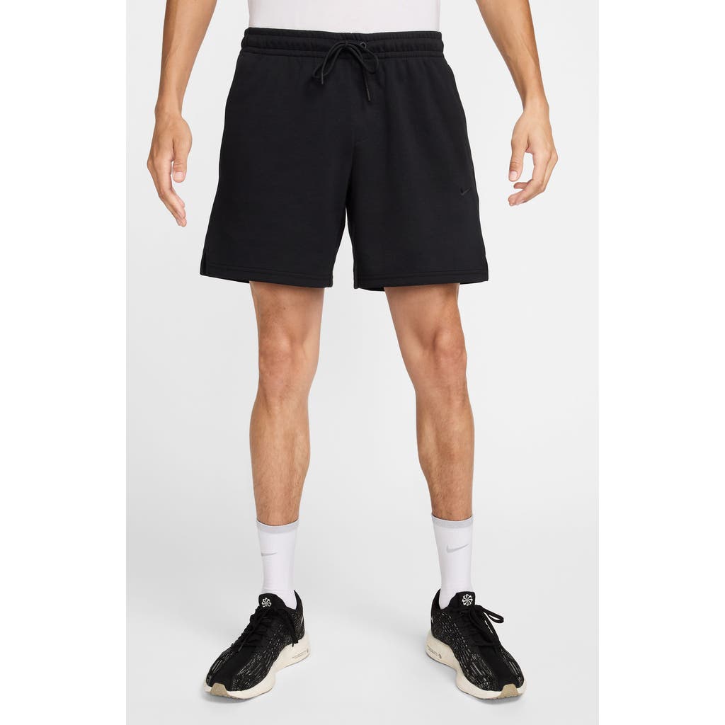 Nike Men's Primary Fleece 7" Dri-fit Uv Unlined Performance Shorts In Black/black