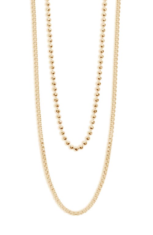 Argento Vivo Sterling Silver Layered Chain Necklace in Gold