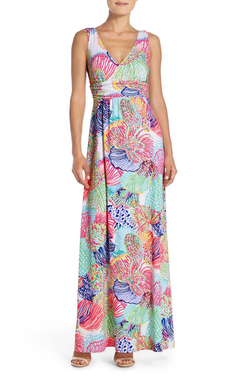 LILLY PULITZER<SUP>®</SUP> 'Sloane' Print Jersey Maxi Dress, Main, color, MULTI ROAR OF THE SEAS