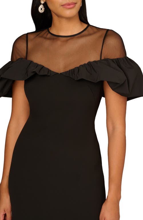 Shop Aidan Mattox By Adrianna Papell Stretch Taffeta Cocktail Dress In Black