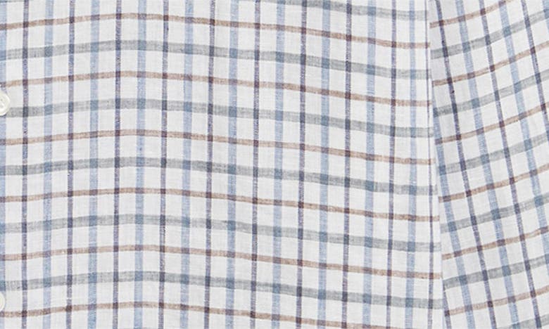 Shop Scott Barber Tattersall Check Linen Twill Button-up Shirt In Dusk