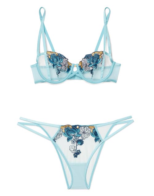Adore Me Jayda Unlined Balconette Bra In Floral Blue