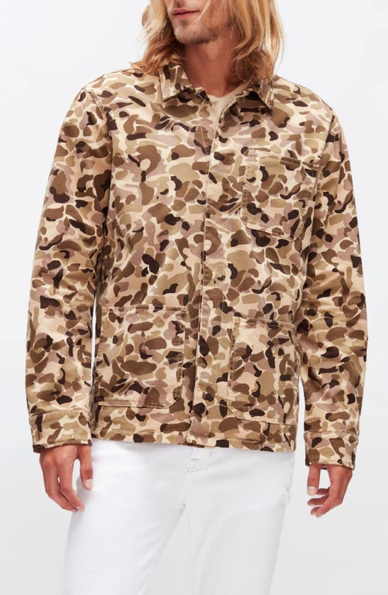 Shop 7 For All Mankind Camo Print Stretch Twill Shirt Jacket In Tonal Camo