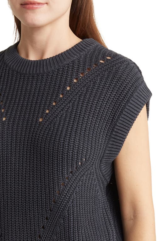 Marine Layer Devon Cotton Sweater Vest In Black