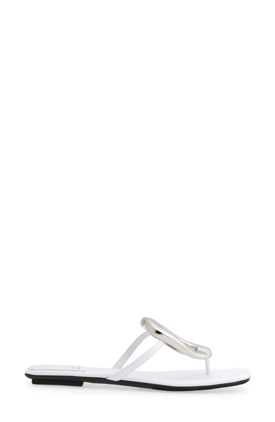 Shop Jeffrey Campbell Linques Flip Flop In White Silver