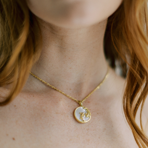 Freya Rose Zodiac Pendant In Pisces