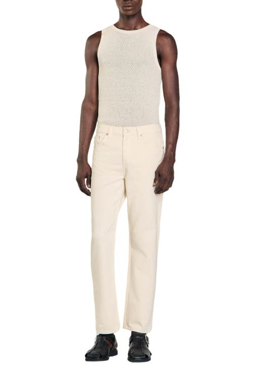 Shop Sandro Cotton Jeans In Ecru