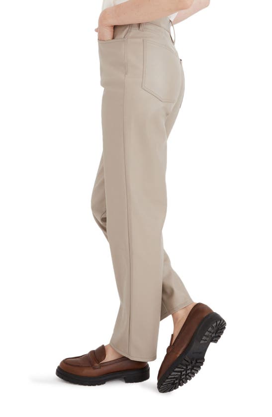 Madewell The Perfect High Waist Straight Leg Faux Leather Pants In Pumice