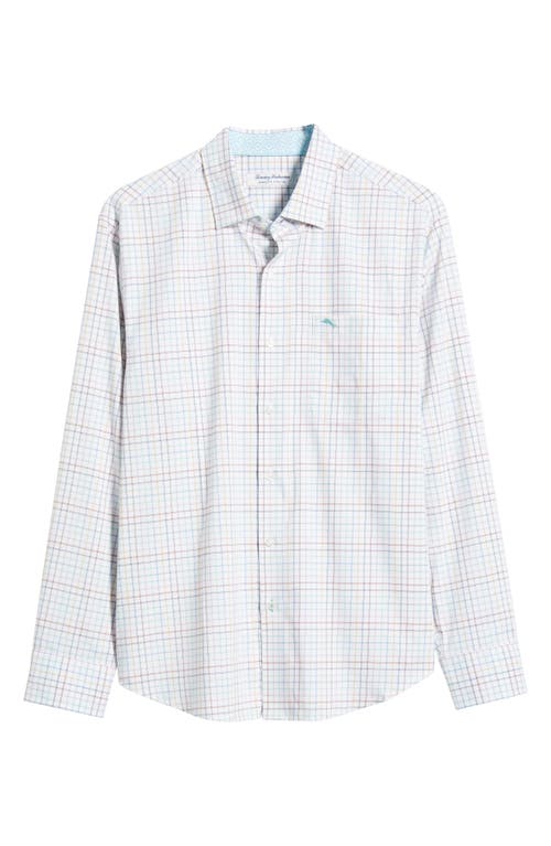 Shop Tommy Bahama Sarasota Cabo Check Performance Button-up Shirt In White