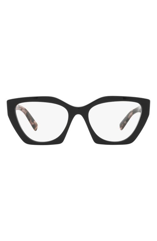 Prada 54mm Cat Eye Optical Glasses in Black at Nordstrom