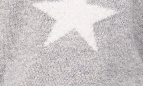 Cece Eyelash Star Sweater In Light Heather Grey