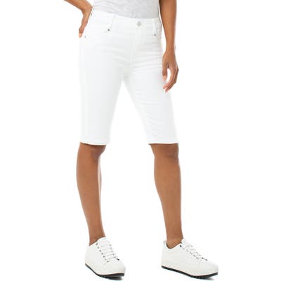 Liverpool Gia Glider Cruiser Denim Shorts, White