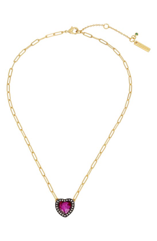 Shop Kurt Geiger Heart Halo Pendant Necklace In Pink