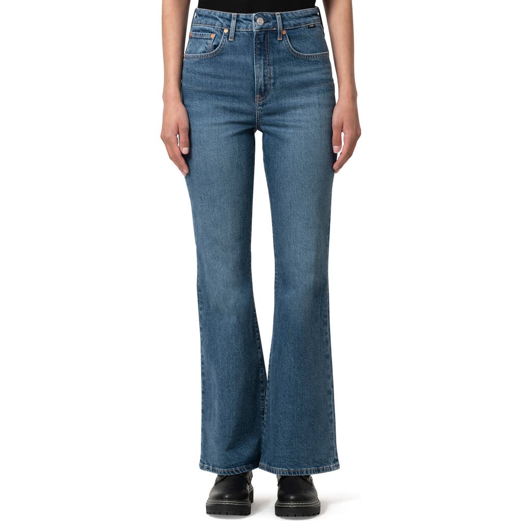 Mavi Jeans Los Angeles High Waist Flare Leg Jeans In Mid Brushed Classic Blue