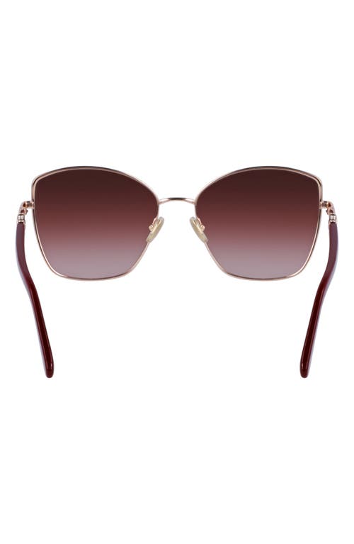 Ferragamo Sunglasses In Rose Gold/wine Grdnt