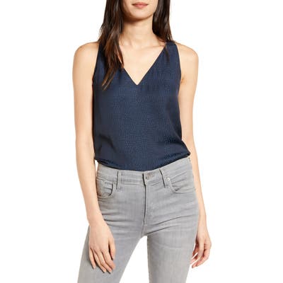Chelsea28 Cross Back Jacquard Camisole, Blue