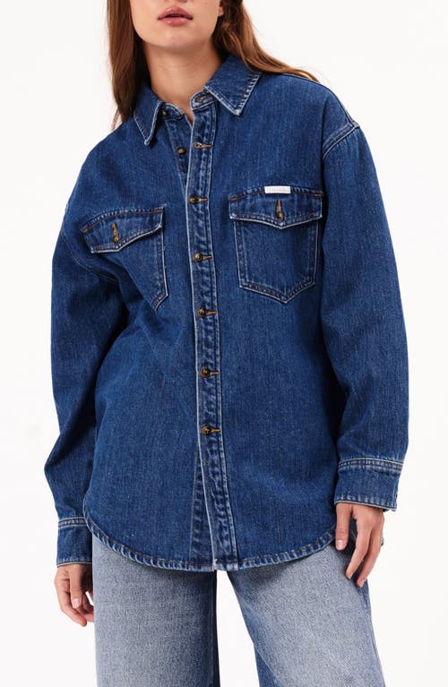 Shop Rolla's Classic Denim Shacket In Ashley Blue