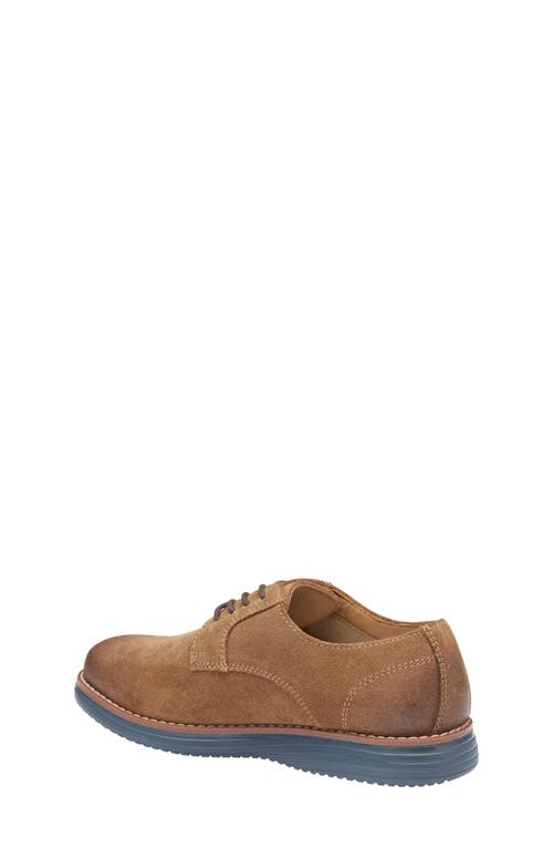 Johnston & Murphy Kids' Upton Plain Toe Derby In Snuff Oiled Suede