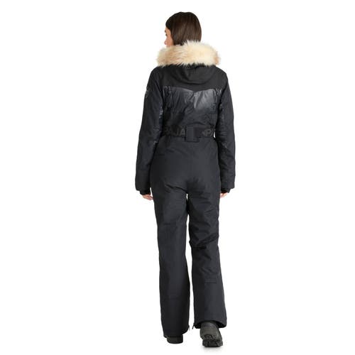 Pajar Women's Pearl Belted Mixed Media Ski Jumpsuit In Black