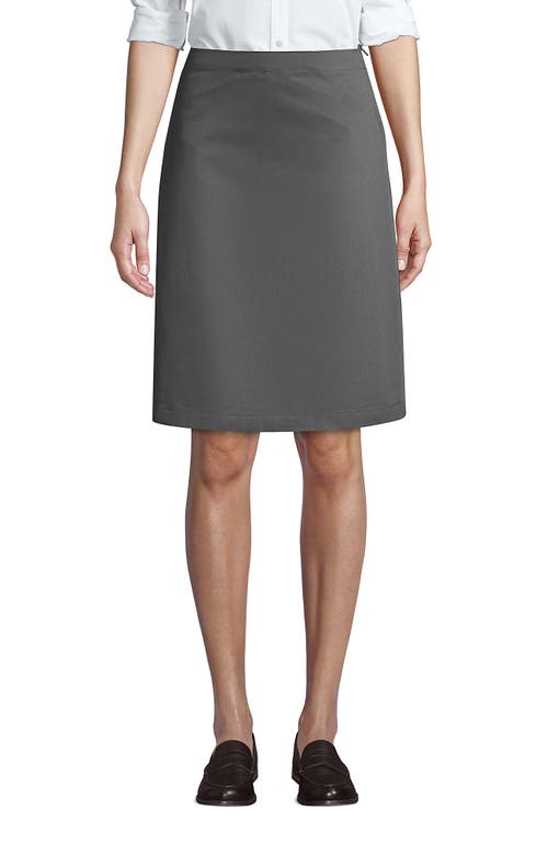 Lands' End School Uniform Young Blend Chino Skort Top Of Knee In Arctic Gray
