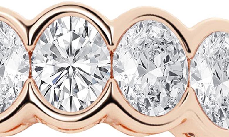 Badgley Mischka Oval Lab Created Diamond Half Bezel Eternity Band Ring In Pink