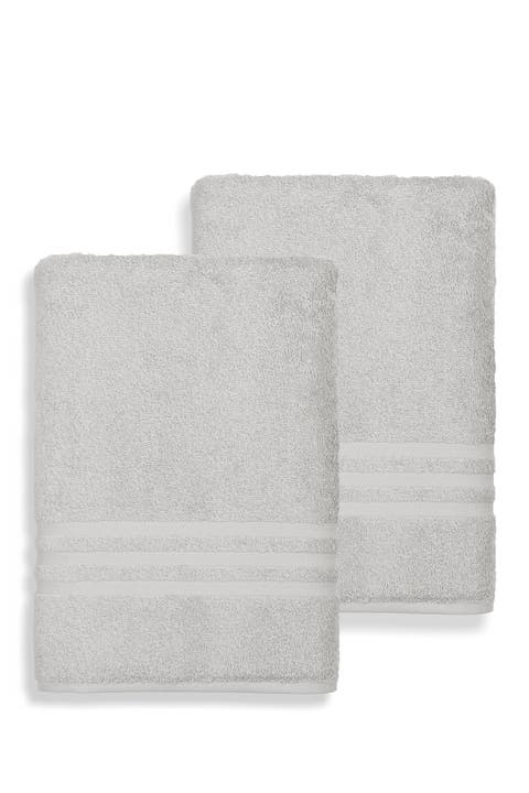 Set Of 2 Monogrammed Bath Towels Cream/k - Linum Home Textiles